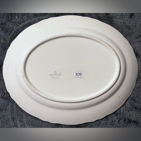 Vintage 1939 Homer Laughlin Floral Pattern Oval Serving Platter. - Picture 8 of 11
